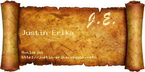 Justin Erika névjegykártya